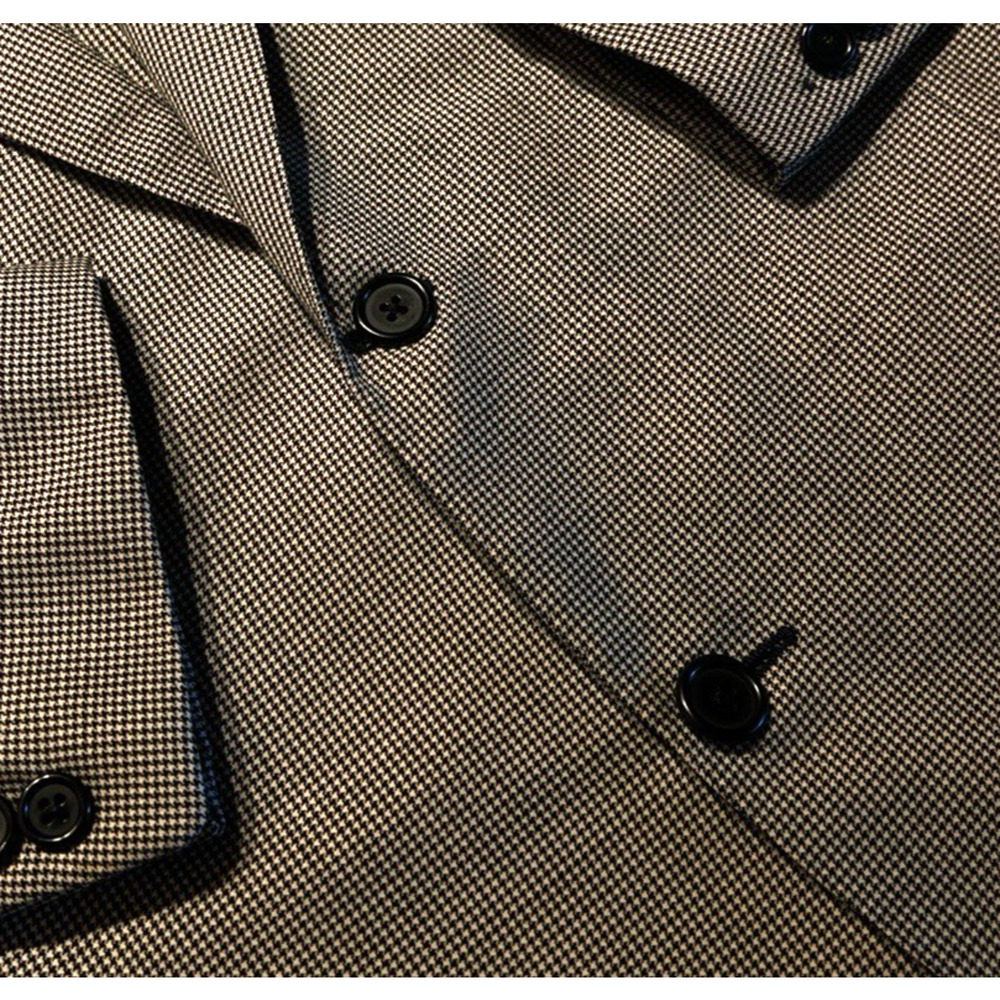 Vtg Oxxford Micro-Houndstooth Super 100s Suit 44L 37x29 Black Ivory 1/4 Lined - Picture 9 of 16